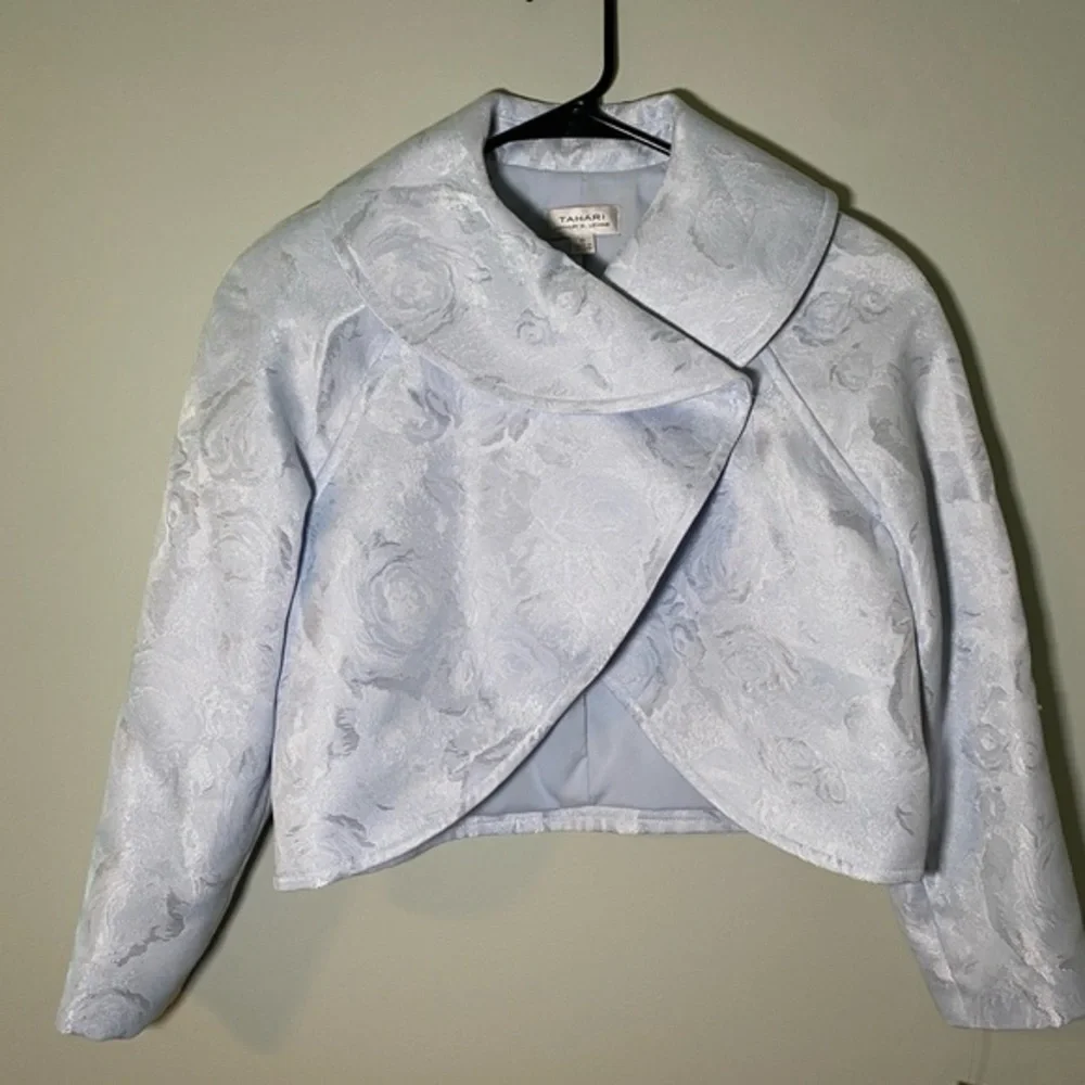 TAHARI ASL Jacquard Silver Blue Sleeveless Dress and Blazer Jacket-Size 10 NWT‎ - Picture 11 of 11